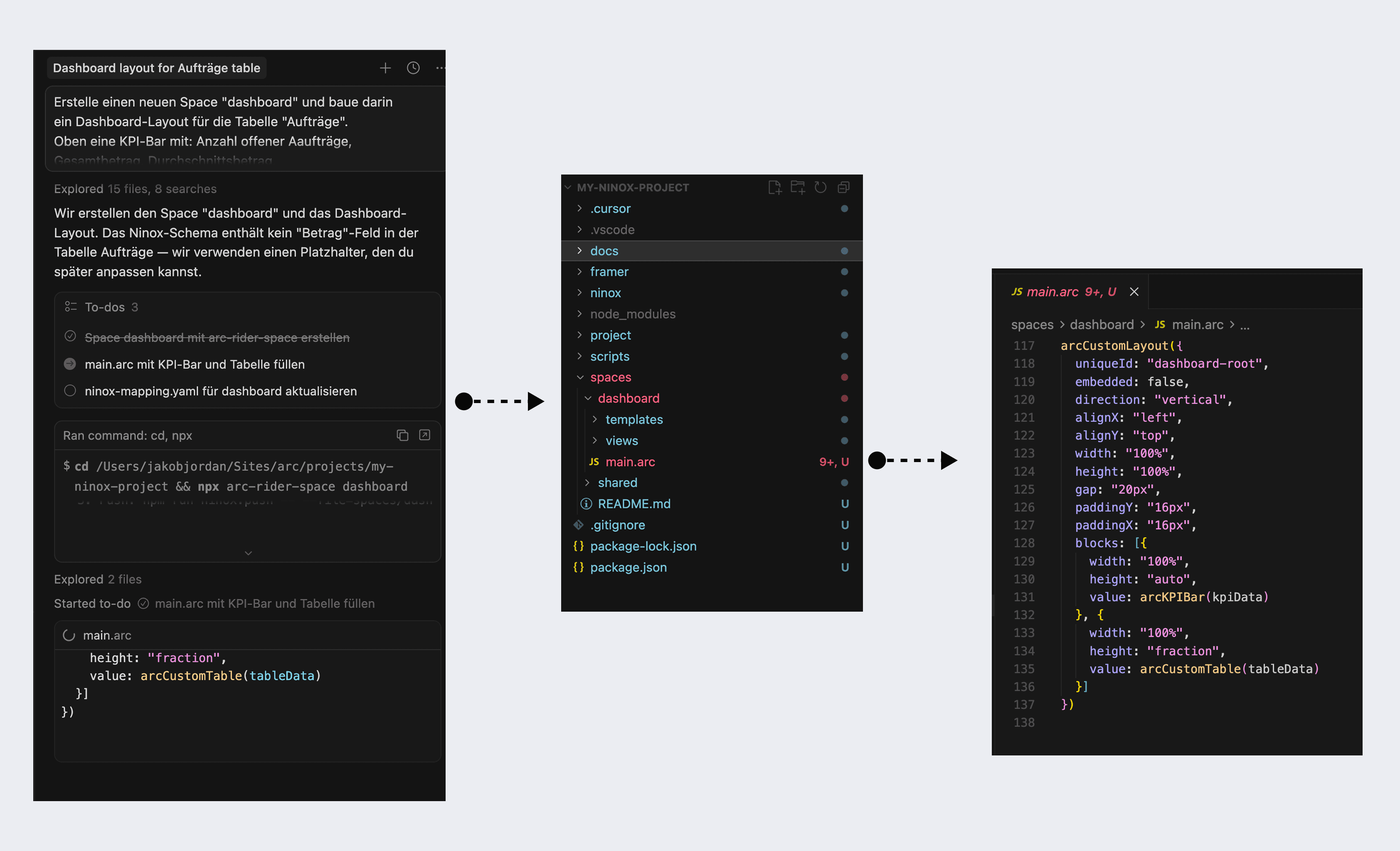 Primer prompt y código del widget generado